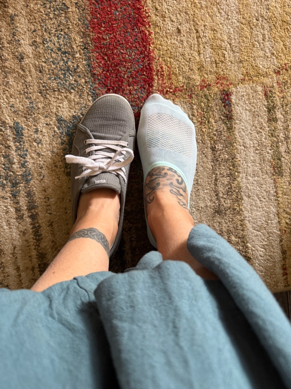 Sketchers Mint No Show Socks Mesh Upper Gummy Ankle Gym